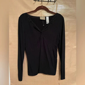 LIZ CLAIBORNE~ BLACK BLOUSE~SM-~ NWT